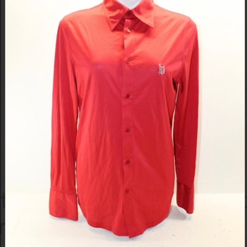Authenticated Women's Red Versace Button Up Shirt